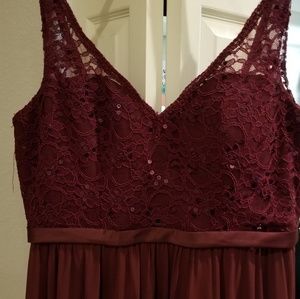 Maroon formal gown, size 20, altered